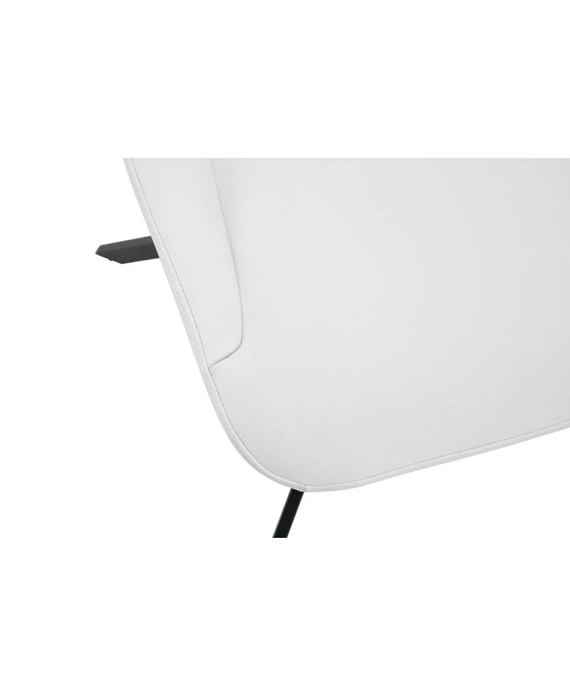 Streamdale Furniture Streamdale Swivel Dining Chairs (Set of 2) - White Leather, Gold Mesh