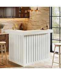 Tribesigns L-Shaped Home Bar Unit, 4 Storage Shelves