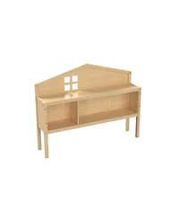 Streamdale Furniture Streamdale Headboard Storage Cabinet for Full-size Montessori Floor Bed Natural,Freely collocation