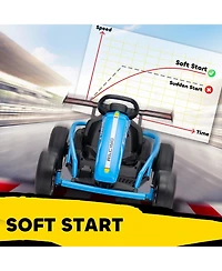 Qaba 24V 8.1 Mph Electric Drift Kart for Kids with Dual Motors,