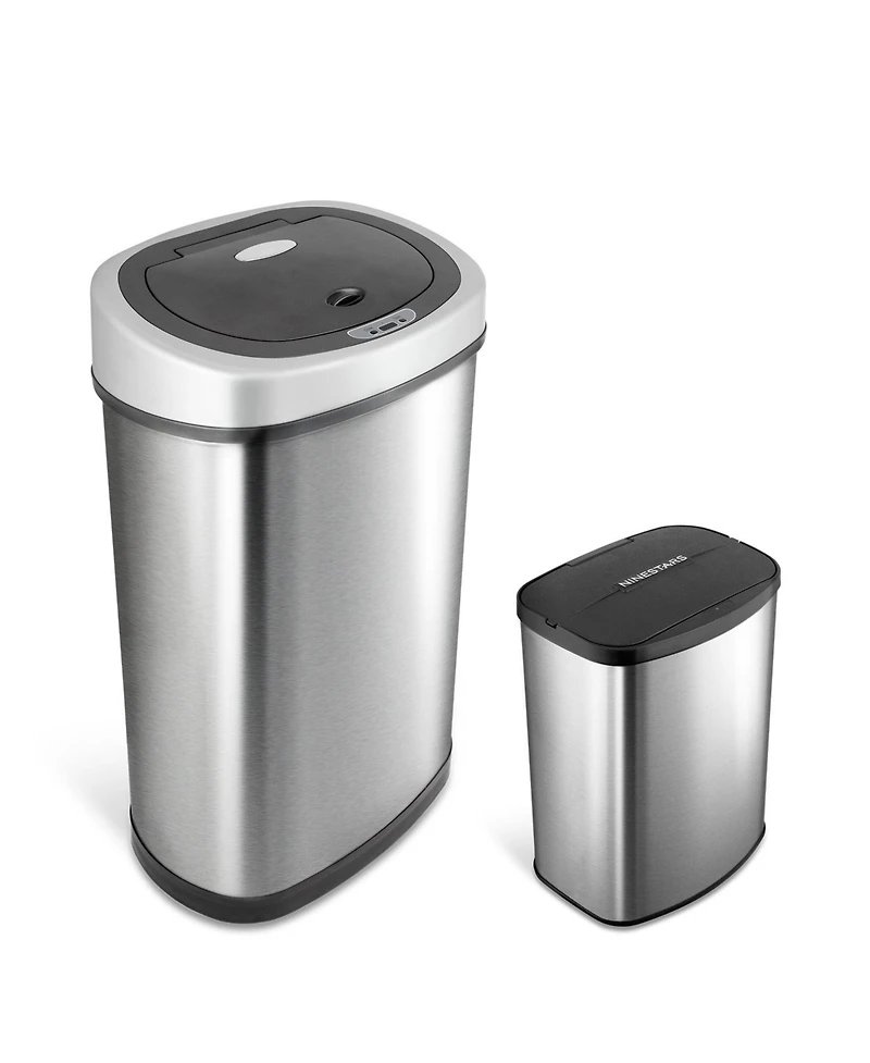 Ninestars Rectangular Motion Sensor Trash Can 13.2 Gallon & 2.1 Gallon