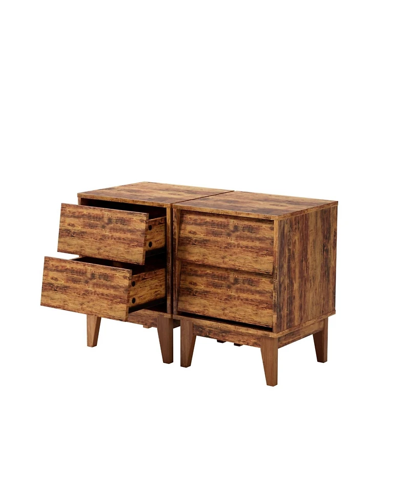 Streamdale Furniture Set of 2 Vintage Mid-Century Nightstands