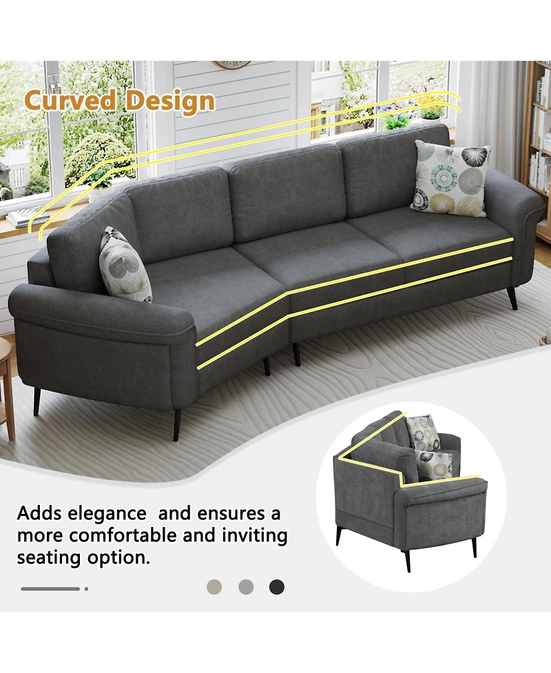 Streamdale 111" Curved Sofa with Pillows