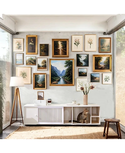 Streamdale Furniture Style Cat Tv Stand With Storage and Removable sliding door