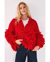 Nasty Gal Women's Loopy Quarter Zip Sweater