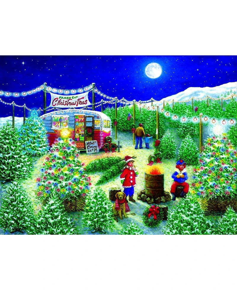 SunsOut A Lot of Christmas Trees 300 piece Jigsaw Puzzle for Adults Christmas