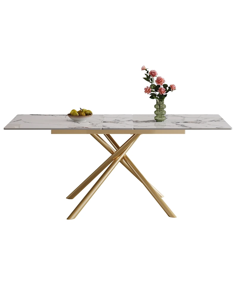 Streamdale Furniture 59" Expandable Sintered Stone Dining Table
