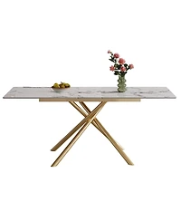 Streamdale Furniture 59" Expandable Sintered Stone Dining Table