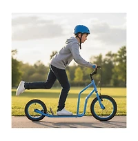 Hongge Youth Scooter with Adjustable Handlebar and Inflatable Wheels