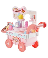 Hongge Kids Ice Cream Cart Pretend Play Set with 27 Accessories