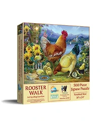 SunsOut Rooster Walk 500 piece Jigsaw Puzzle for Adults