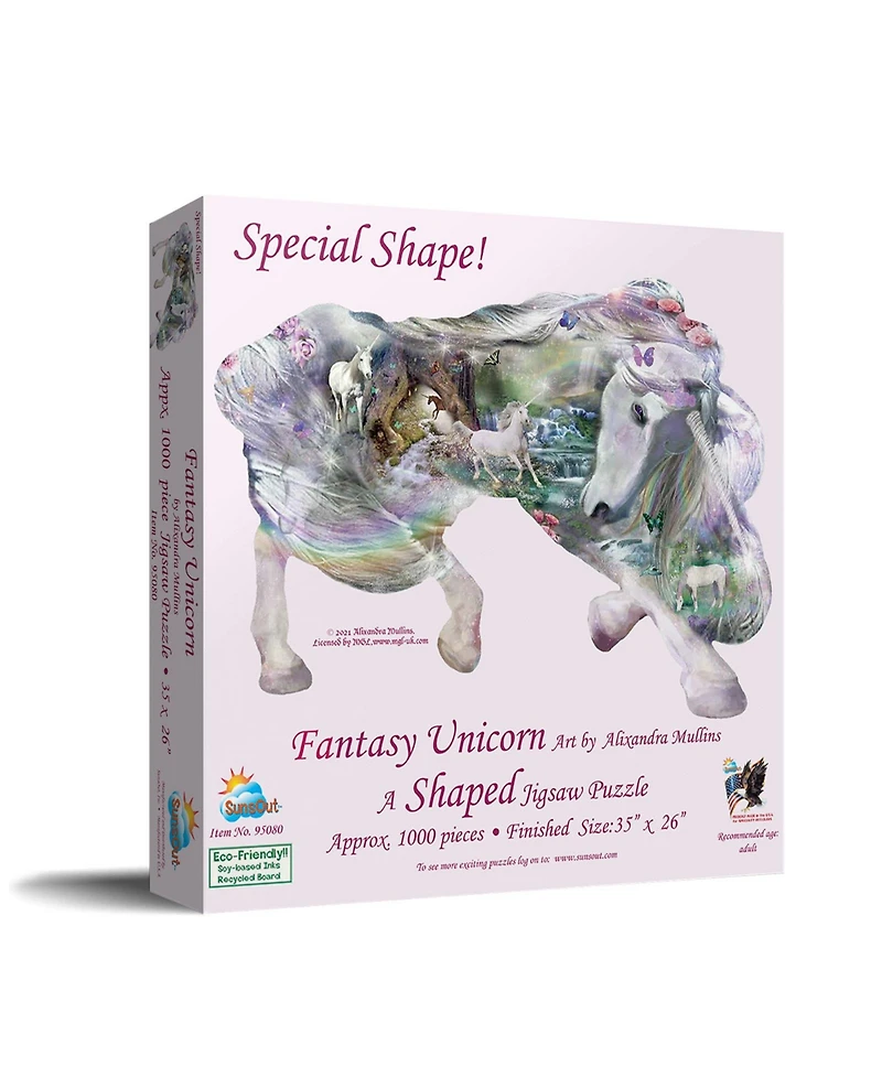 SunsOut Fantasy Unicorn 850 piece Jigsaw Puzzle for Adults Special Shape
