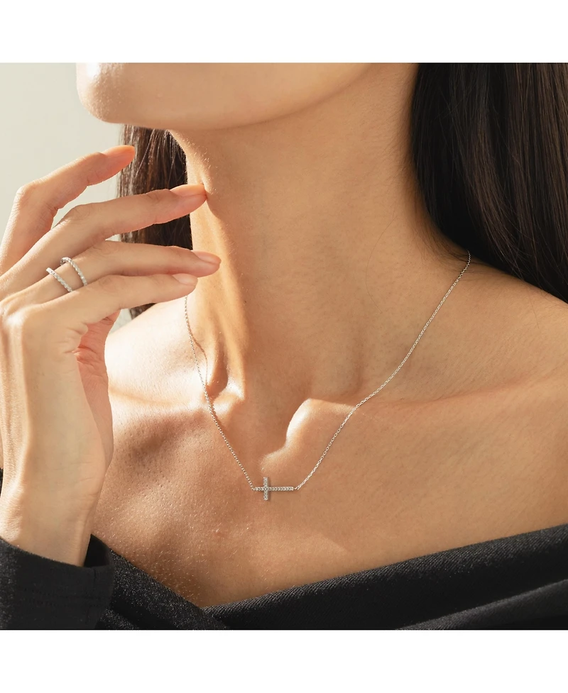 Bearfruit Jewelry Plated Elowen Horizontal Cross Necklace Holiday Gift Guide