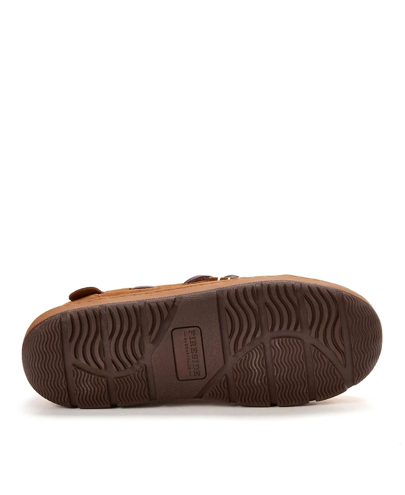 Dearfoams Men's Forster Genuine Shearling Moccasin Slippers