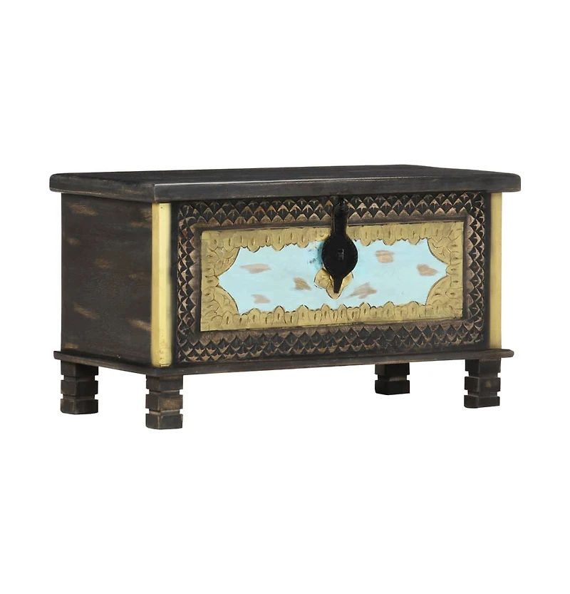 vidaXL Storage Chest Black 31.5"x15.7"x17.7" Solid Mango Wood