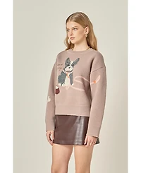 English Factory Women's French Bulldog Sweater