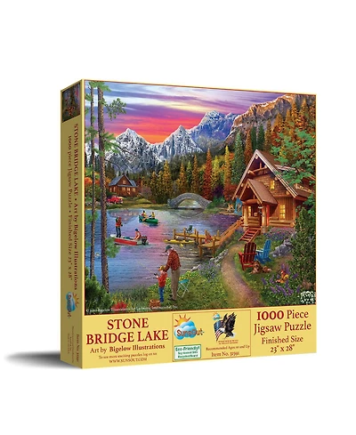 SunsOut Stone Bridge Lake 1000 piece Jigsaw Puzzle for Adults