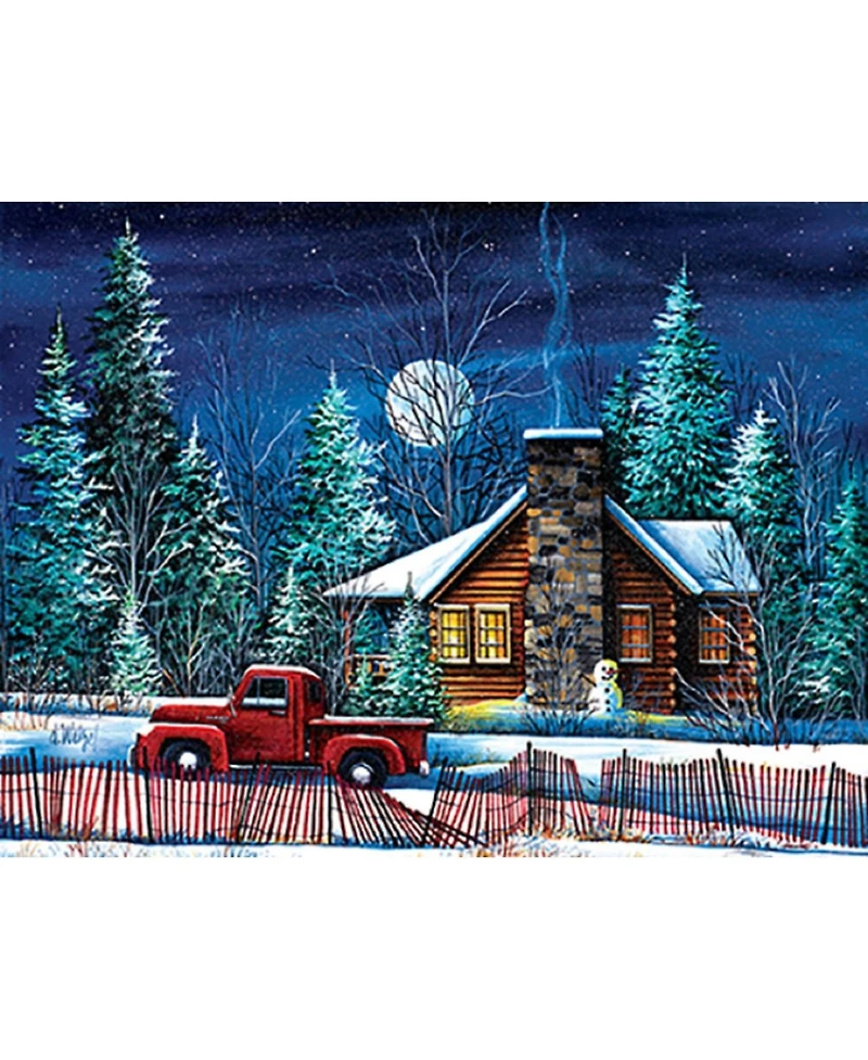 SunsOut Night Watch Cabin 500 piece Jigsaw Puzzle for Adults Christmas