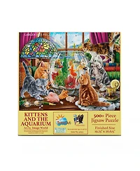 SunsOut Kittens and the Aquarium 500 piece Jigsaw Puzzle for Adults Large Pieces