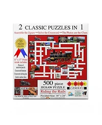 SunsOut Riding the Rails 500 piece Jigsaw Puzzle for Adults Puzzle Combo