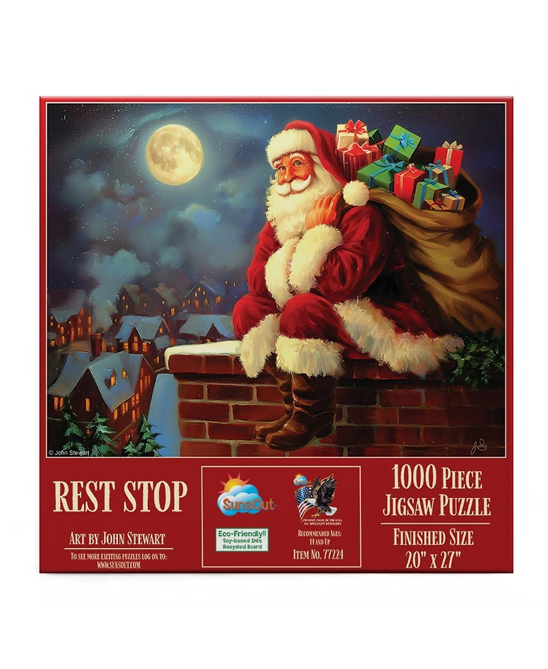SunsOut Rest Stop 1000 piece Jigsaw Puzzle for Adults Christmas