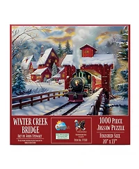SunsOut Winter Creek Bridge 1000 piece Jigsaw Puzzle for Adults Christmas