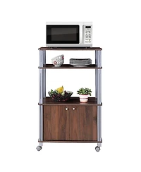 Sugift Multifunctional Rolling Kitchen Baker s Rack with 2-Tier Shelf and Cabinet