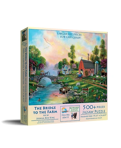 SunsOut Bridge to the Farm 500 piece Jigsaw Puzzle for Adults Large Pieces