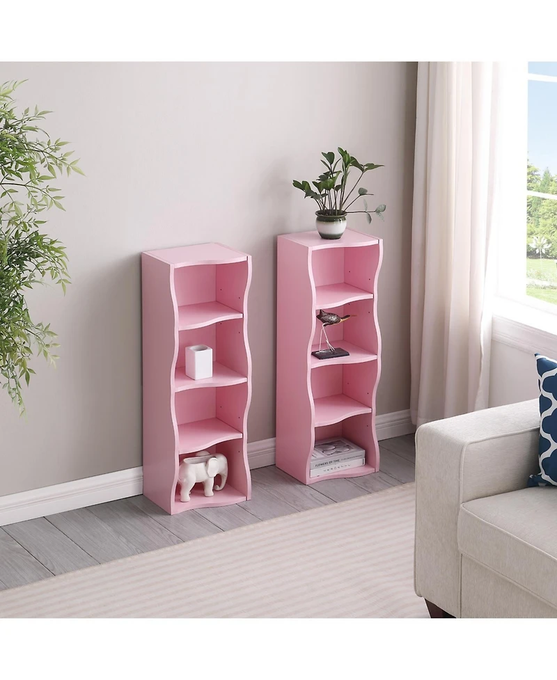 Streamdale Furniture Wavy 8-Layer Adjustable Bookshelf