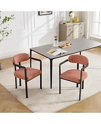 Streamdale Furniture Boucle Dining Chairs Set of 2, Mid-Century Modern,Metal Legs