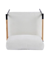 Streamdale Furniture Streamdale Modern Plush Chair Metal Frame, Wooden Armrests