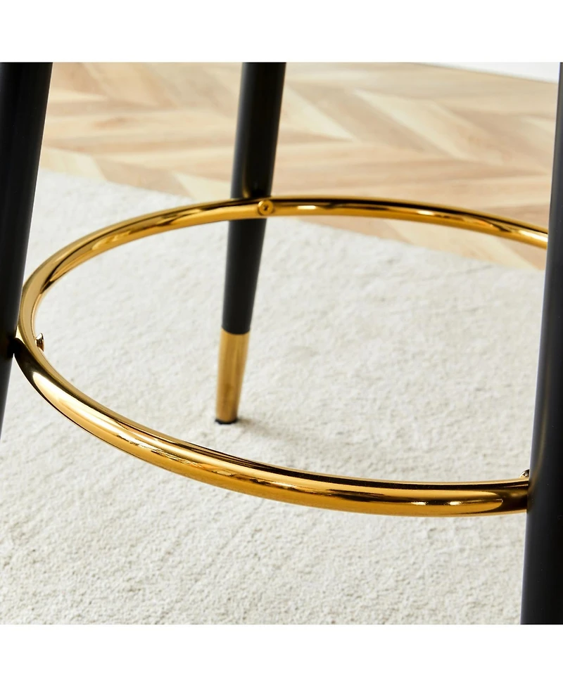 Streamdale Furniture Modern Brown/Gray Pu Bar Chairs - Set of 2