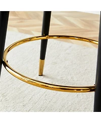 Streamdale Furniture Modern Brown/Gray Pu Bar Chairs - Set of 2