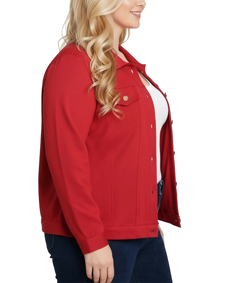 Ny Collection Plus Size Long Sleeve Ponte Jacket