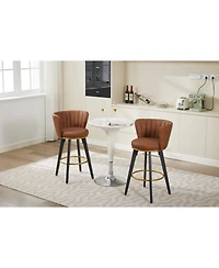 Streamdale Furniture Swivel Counter Height Bar Stools Set of 2 Brown