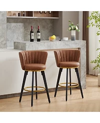 Streamdale Furniture Swivel Counter Height Bar Stools Set of 2 Brown