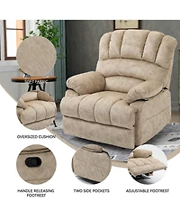 Streamdale Furniture Large Manual Recliner Chair in Fabric for Living Room