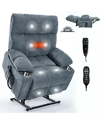 Streamdale Furniture Grey Power Lift Recliner Massage/Heat
