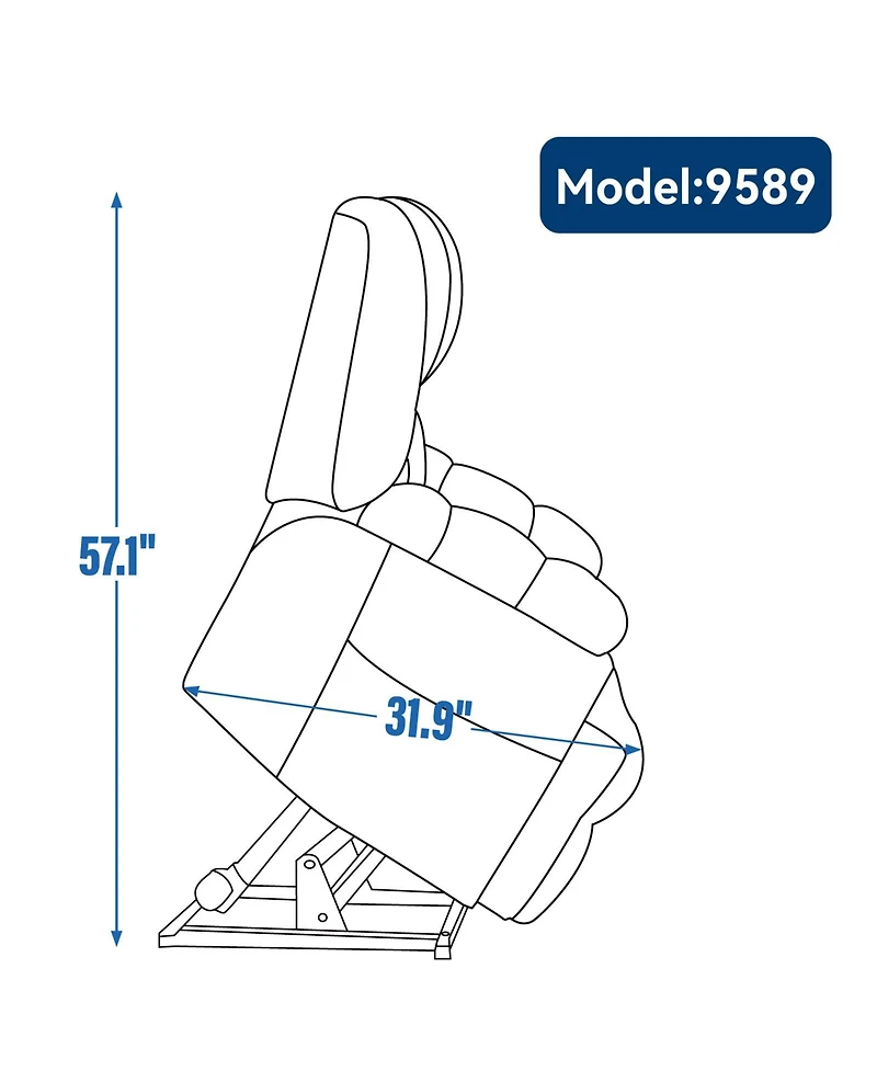 Streamdale Furniture Dual Motor Power Lift Recliner with Heat & Massage, 350 Lbs, Brown