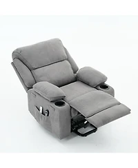 Streamdale FurnitureGray Remote-Controlled Heating and Massage Assistive Recliner for Seniors