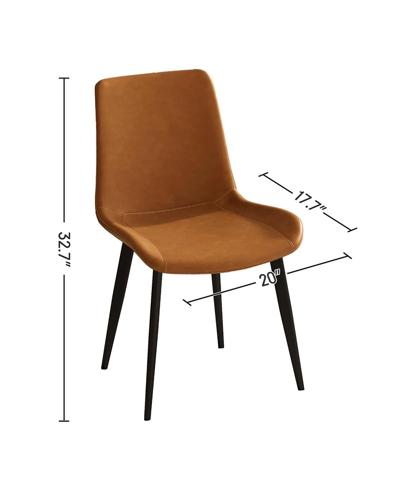 Streamdale FurnitureModern Faux Leather Dining Chairs (Set of 2)