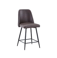 Jofran Mid-Century Modern Faux Leather Upholstered Counter Height Barstool (Set of 2