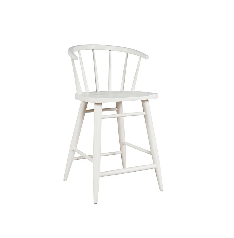 Jofran Fitz Traditional Solid Wood Curved Back Spindle Counter Stool