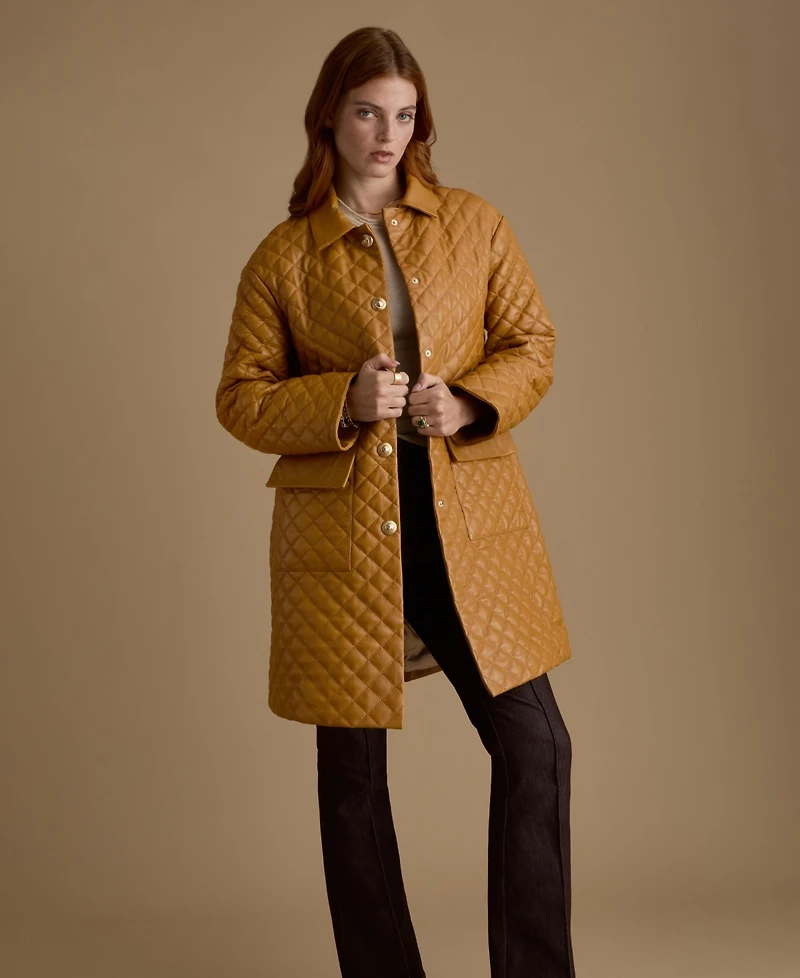 Furniq Uk Women's Quilted Leather Coat, Created For Macy's