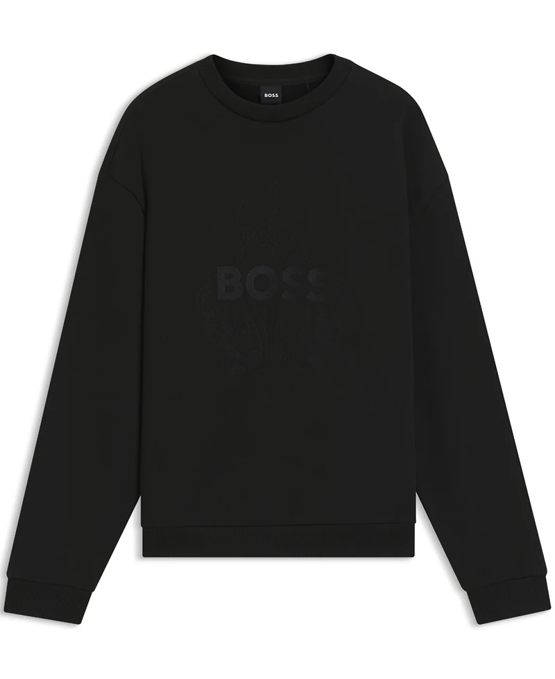 Boss by Hugo Men's Cotton Terry Oversized-Fit Logo Sweatshirt