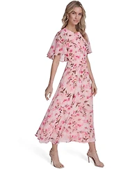 Calvin Klein Women's Short-Sleeve Smocked Printed Dress