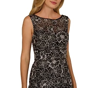 Adrianna Papell Women's Crewneck Embroidered Dress