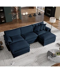 Streamdale Furniture U Shaped Sectional Sofa with Ottomans