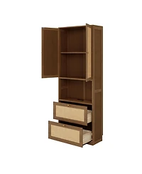 Streamdale Furniture Bookshelf with Usb 3 Drawers & 2 Doors