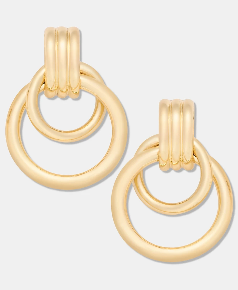On 34th Gold-Tone Doorknocker Drop Earrings, Macy's Exclusive